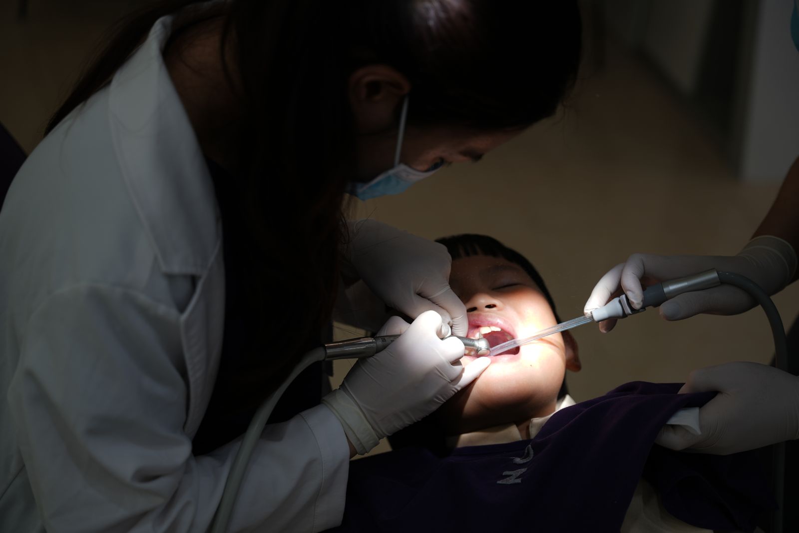 Young child at a gentle dental checkup