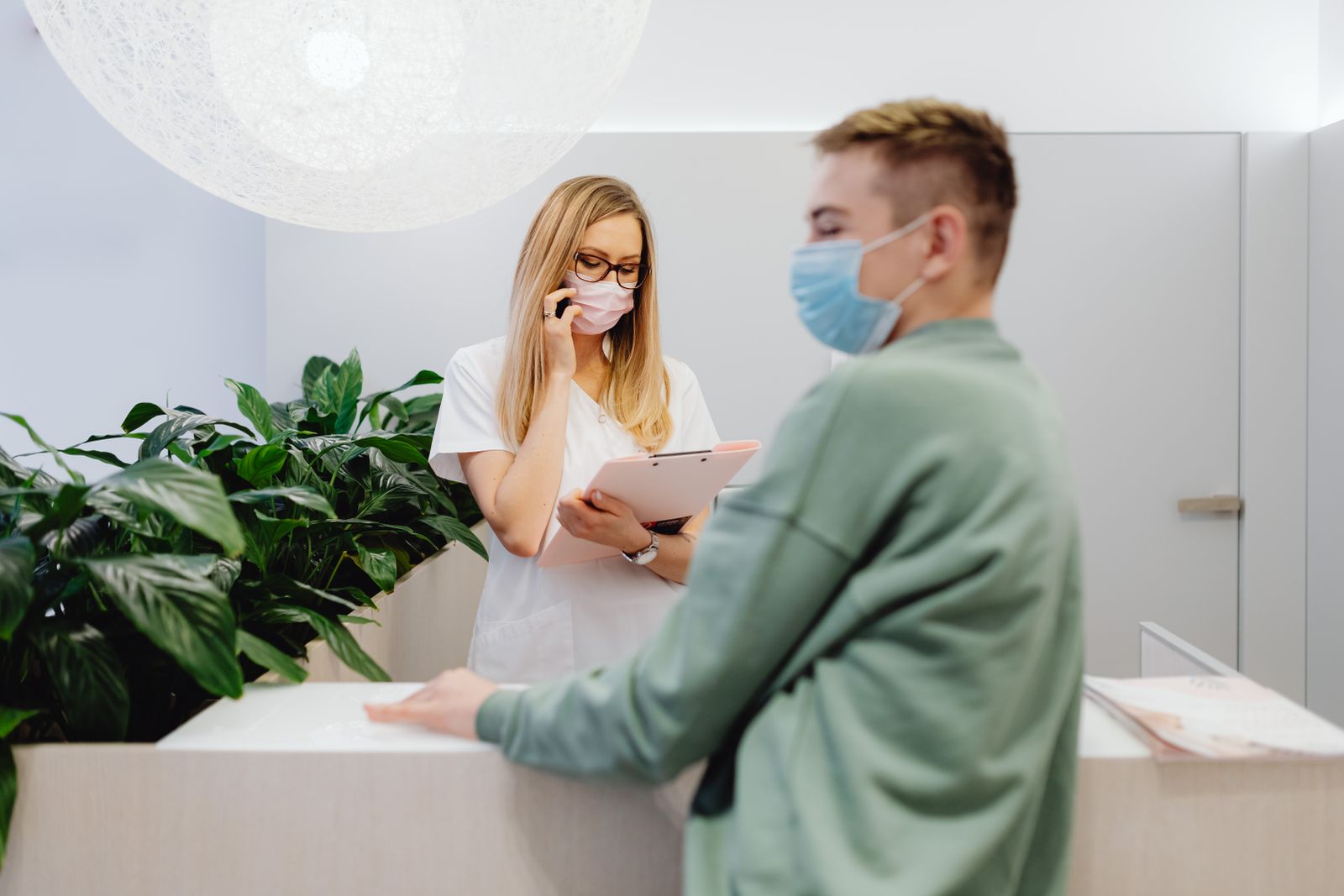 Brightside front desk welcoming a patient